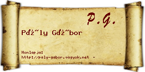 Pály Gábor névjegykártya
